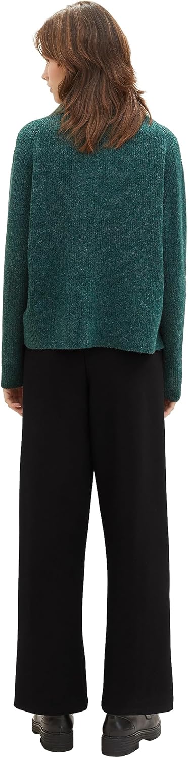 TOM TAILOR Denim Damen Pullover, 10592 - Midnight Forest Green Mélange