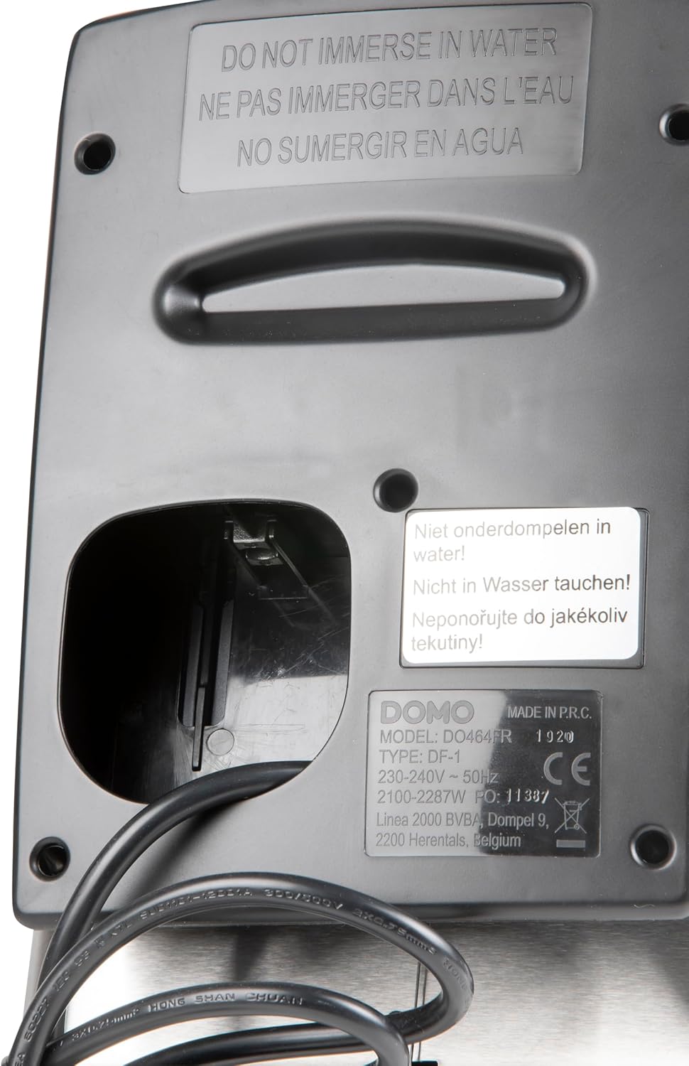 Elektrische Edelstahl Fritteuse, 3Liter Inhalt, starke 2000Watt Leistung, silber DOMO DO464FR