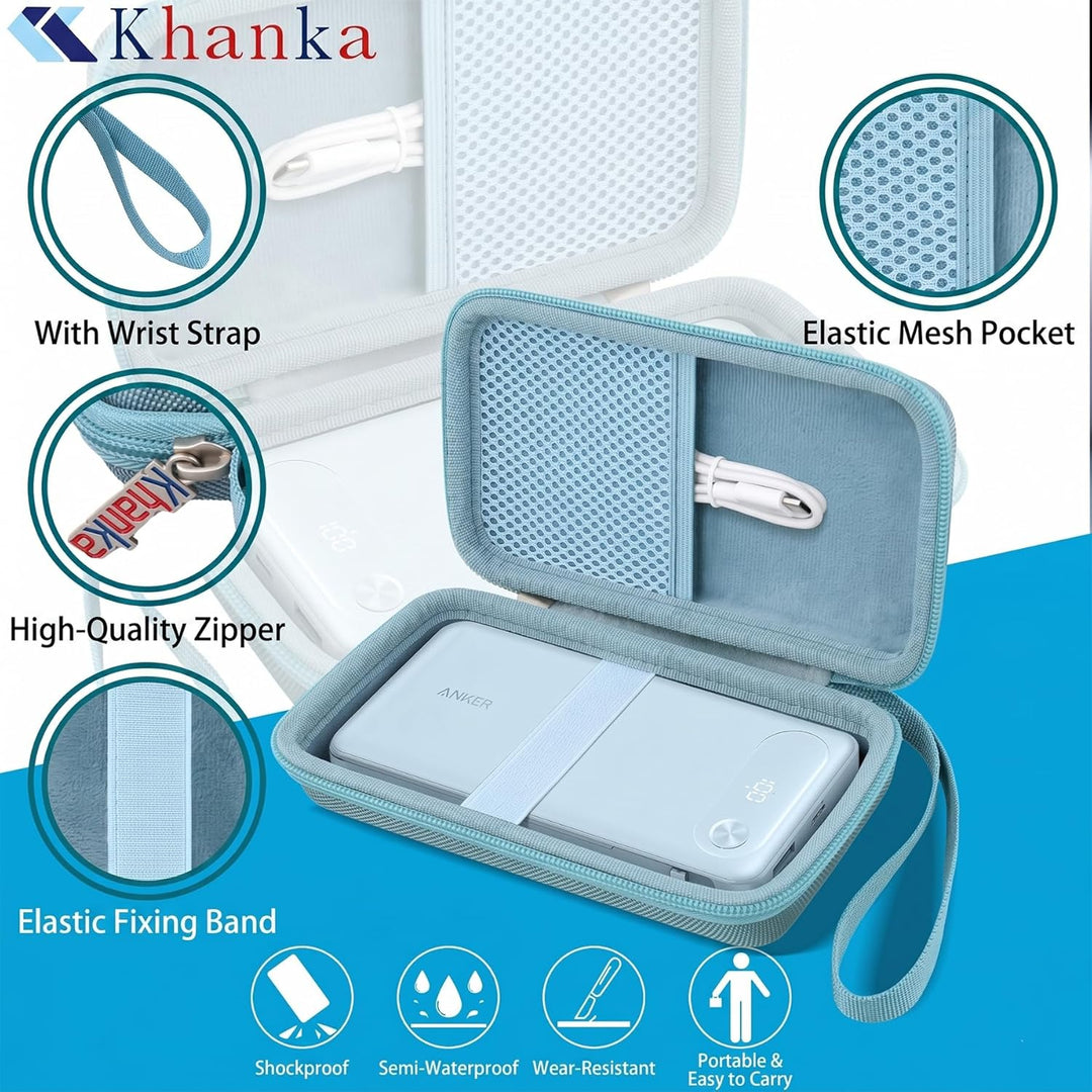 Khanka (Nur Tasche) Hartschalen-Tragetasche für Anker Power Bank 20000mAh tragbares Ladegerät mit ei