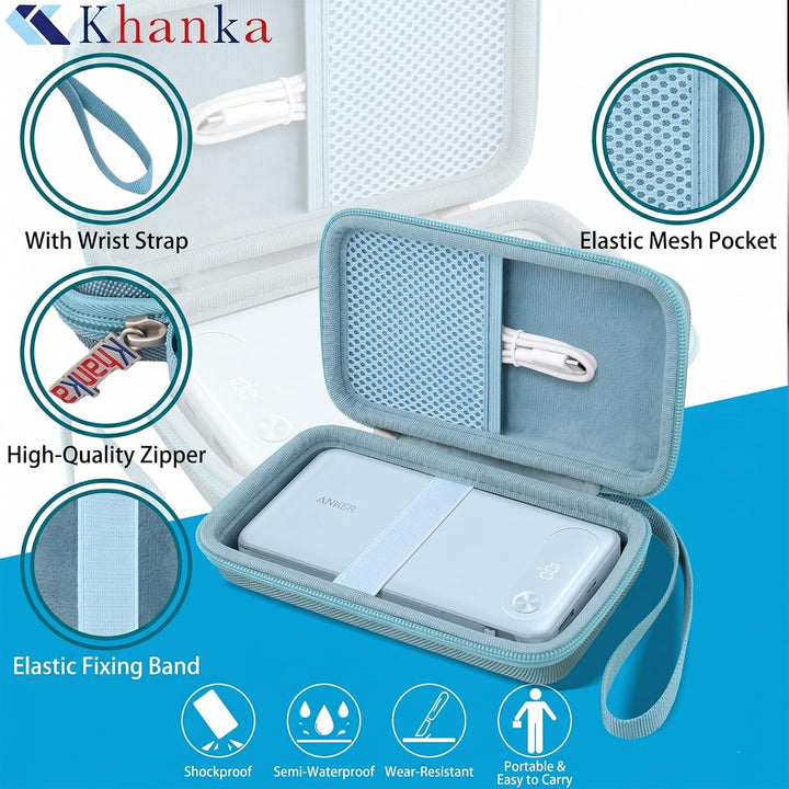 Khanka (Nur Tasche) Hartschalen-Tragetasche für Anker Power Bank 20000mAh tragbares Ladegerät mit ei