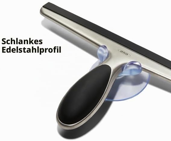 OXO Good Grips Abzieher aus Edelstahl | Flexible Klinge oder Silikonrand, einfache Wasserentfernung,