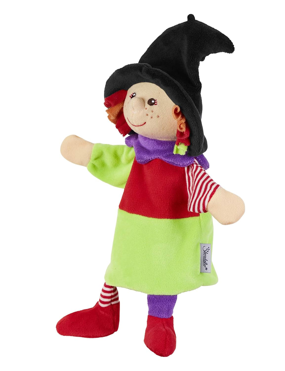 Sterntaler 36958 Handpuppe Clown, 30 x 23 x 10 cm, Bunt & 3622016 Handpuppe Hexe, Ideal für Puppenth