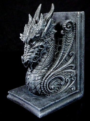 Drachen Buchstützen - Drachenköpfe