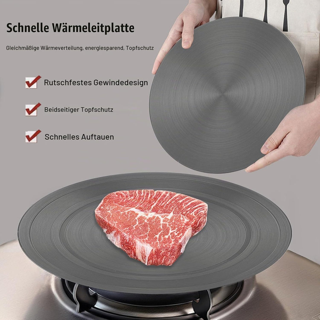 Wärmediffusor für Gasherd, 20 x 0,4cm Aluminiumlegierung Wärmeverteiler Auftauplatte Simmer Ringplat