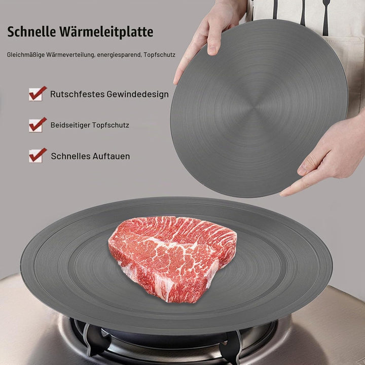 Wärmediffusor für Gasherd, 20 x 0,4cm Aluminiumlegierung Wärmeverteiler Auftauplatte Simmer Ringplat