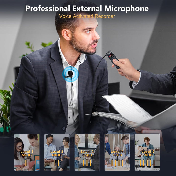 96GB Diktiergerät Digitale mit Spracherkennung, Ponovo Aufnahmegerät 100 Std Kontinuierliche Aufnahm