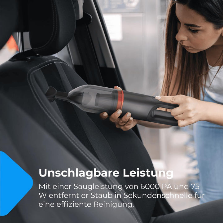 NK Mini Handstaubsauger Kabellos Portabel 6000 PA, 20 Minuten Laufzeit, Zubehör für Auto und Haus, W