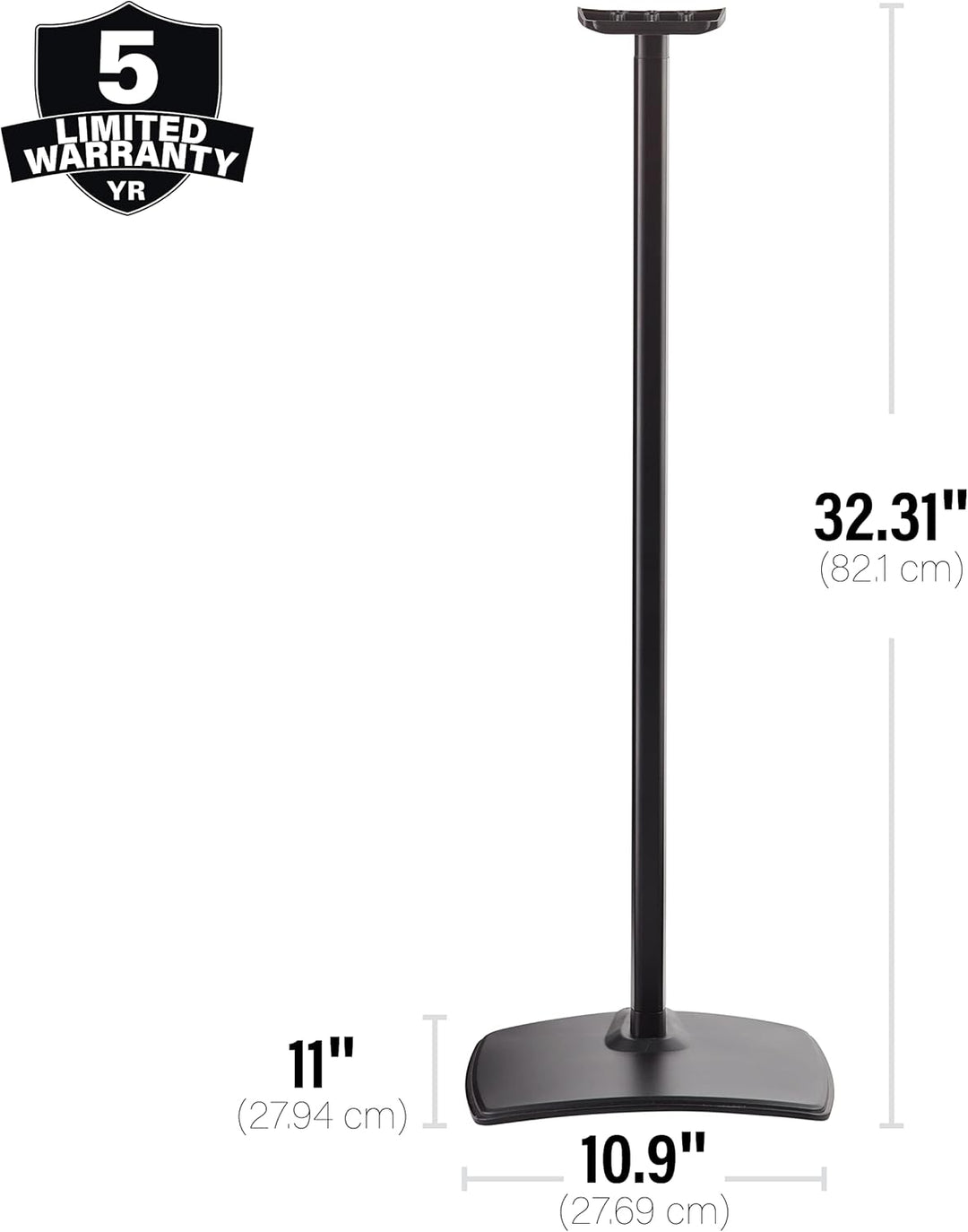 Sanus Lautsprecherständer für Sonos Era 300 Single WSSE31, Feste Höhe Schwarz, Schwarz