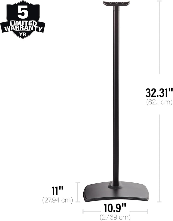 Sanus Lautsprecherständer für Sonos Era 300 Single WSSE31, Feste Höhe Schwarz, Schwarz