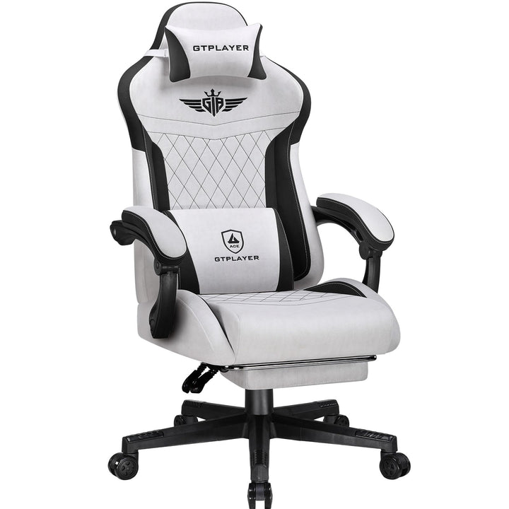 GTPLAYER Gaming Stuhl, Ergonomischer Gamer Stuhl aus Stoff mit Lendenwirbelstütze, PC-Stuhl mit verb