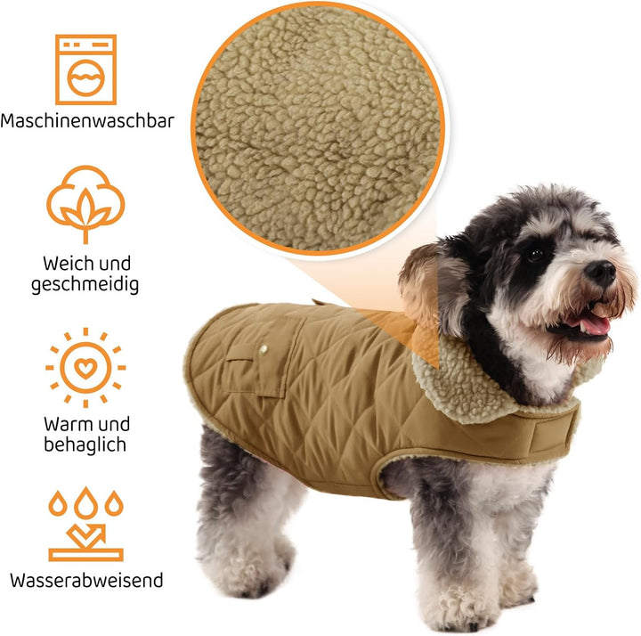 Queenmore Hundejacke Mittelgrosse Hunde Hundemantel Winter Warme Wintermantel Hund Wasserdicht Quilt