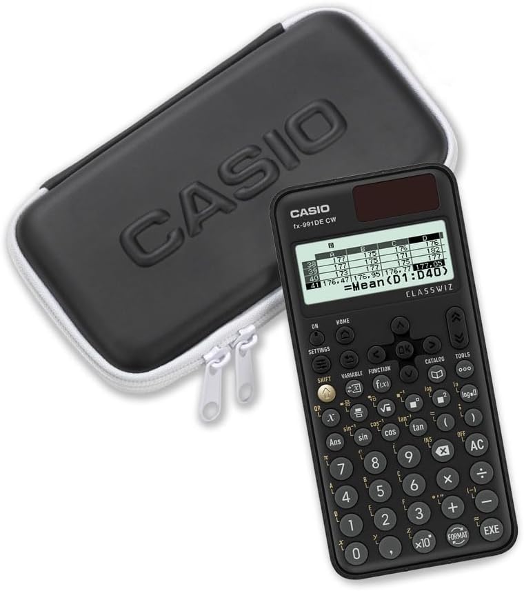 Casio FX-991DE CW ClassWiz technisch wissenschaftlicher Rechner mit Schutztasche, deutsche Menüführu