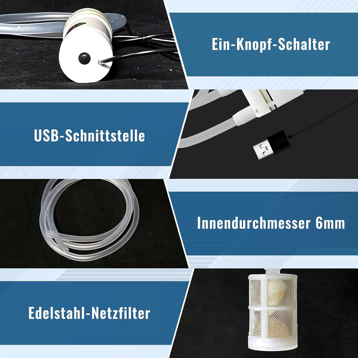 F Fityle Selbstansaugende USB-Wasserpumpe, selbstansaugende Mini-Elektropumpe, einfach zu verwendend