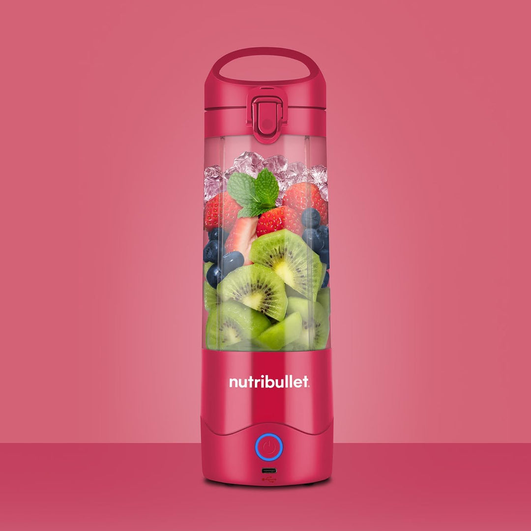 nutribullet Tragbarer Mixer in Magenta – leistungsstarke Extraktorklinge, 475-ml-Tasse, To-Go-Deckel
