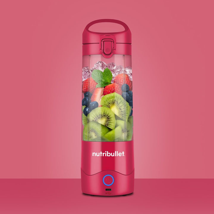 nutribullet Tragbarer Mixer in Magenta – leistungsstarke Extraktorklinge, 475-ml-Tasse, To-Go-Deckel