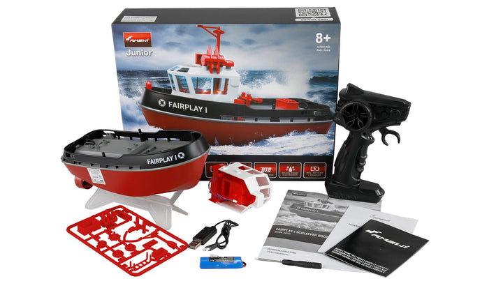 Amewi Fairplay I Schlepper Boot 15km/h 1:72 RTR schwarz, Schwarz