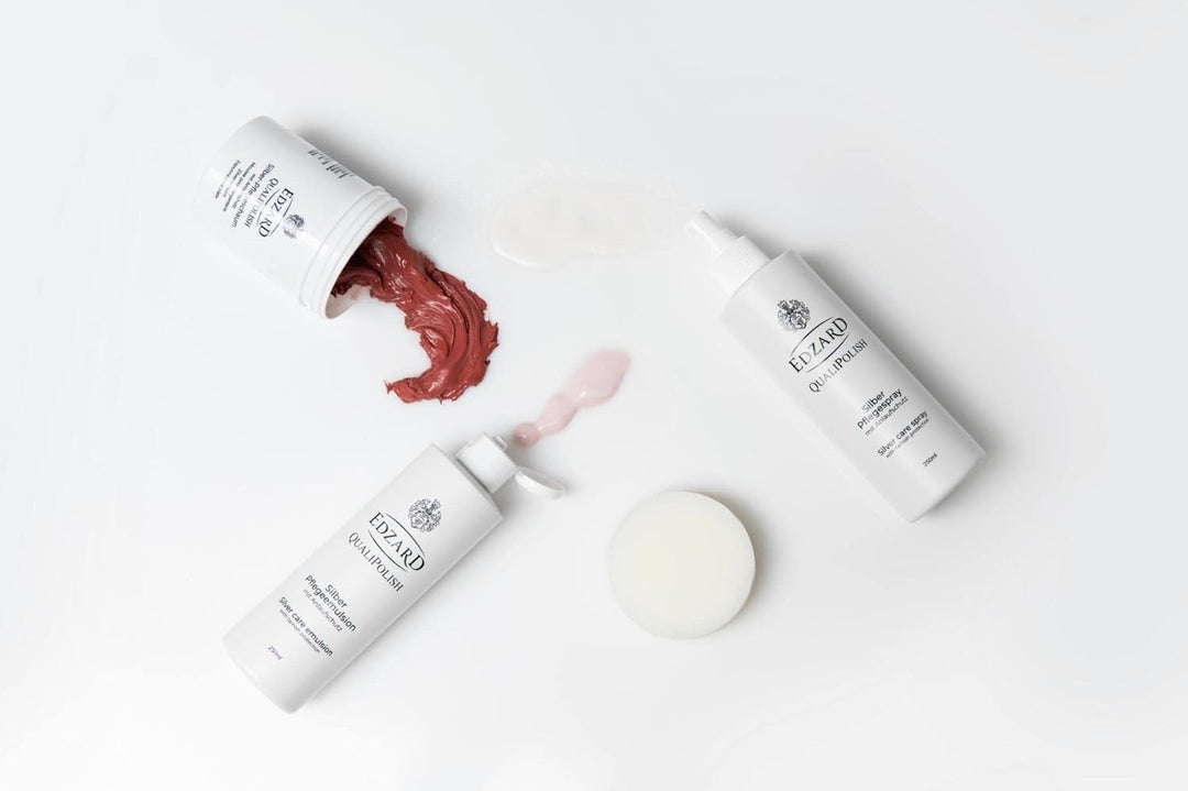 EDZARD QualiPolish® Silber Pflege Emulsion (250 ml) Reiniger für Schmuck, Münzen & Besteck aus Messi