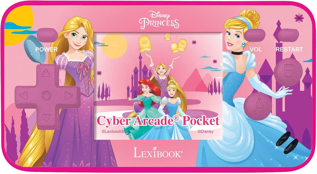 Lexibook JL1895DP Disney's Princesses Cyber Arcade Pocket Tragbare Spielkonsole, 150 Gaming, LCD, Ba