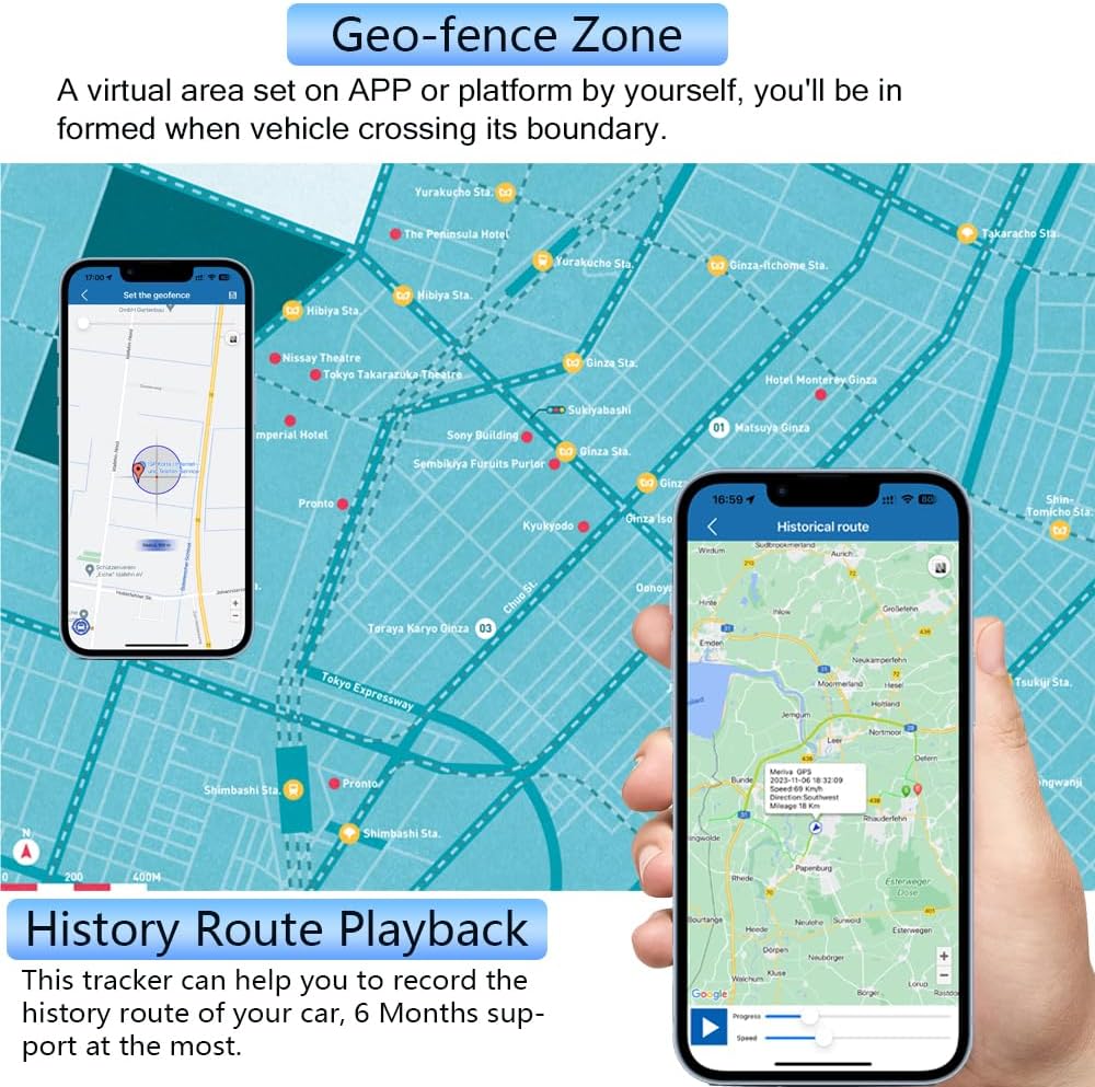 TKMARS GPS Tracker, Auto Fahrzeug GPS Tracking Echtzeit-Tracking GPS Ortung starker Magnet GPS Track