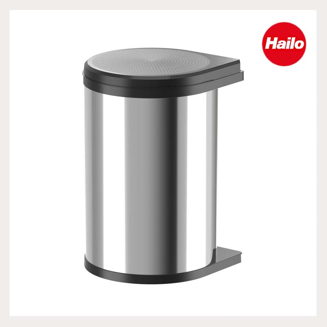 Hailo Abfallsammler 3520001 MO Mono 20 Liter Edelstahl poliert | Schwenkbarer Einbaumülleimer | Auto