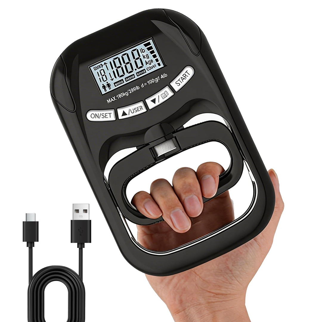 Digitaler Handkraftmessgerät, 180KG Grip Strength Tester, Hand Dynamometer, Elektronischer Griffkraf