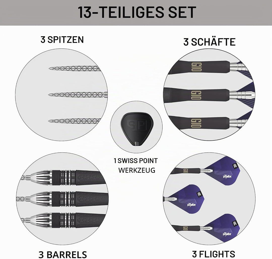 Target Darts Phil Taylor Power 9-Five Gen 10 95% Wolfram Swiss Point Stahlspitze Dart Satz 22 g, 22