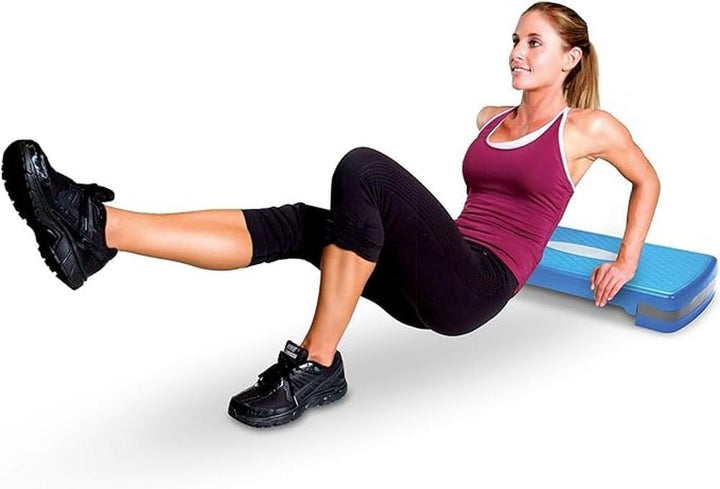 Tone Fitness Aerobic Stufenplattform | Übungsschritt | volle und kompakte Grössen blau