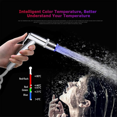 3-Farben temperaturempfindliche Farbverlauf LED-Licht Küche Bad Wasserhahn Wasser Duschkopf Kinder H