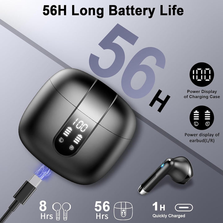 Drsaec Kopfhörer Kabellos Bluetooth 5.4, 6D Tiefer Bass Bluetooth Kopfhörer In Ear 2026 Neu Kabellos