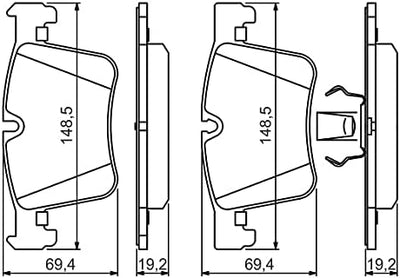 Bosch BP1408 Bremsbeläge - Vorderachse - ECE-R90 Zertifizierung - vier Bremsbeläge pro Set