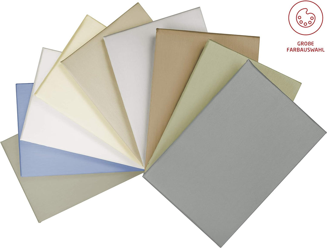 fleuresse Uni-Colours Bettwäsche-Set, Mako Satin, 100 Prozent Baumwolle, Fb. steingrau, 240 x 220 cm