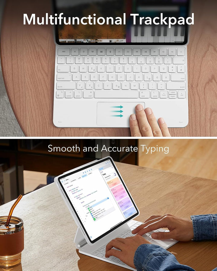 ESR iPad Pro 13 Zoll (M5/M4, 2025/2024) Hülle mit Tastatur, Tastaturhülle mit Einzustellendem Magnet