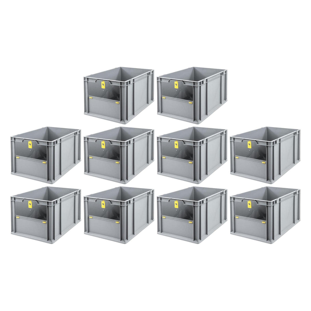 SparSet 10x Eurobox NextGen Insight Cover | HxBxT 32x40x60 | 65 Liter | Hoch/Gelb | Eurobehälter, Tr