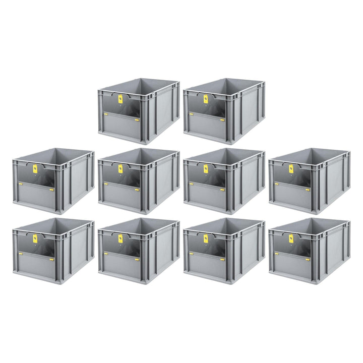 SparSet 10x Eurobox NextGen Insight Cover | HxBxT 32x40x60 | 65 Liter | Hoch/Gelb | Eurobehälter, Tr