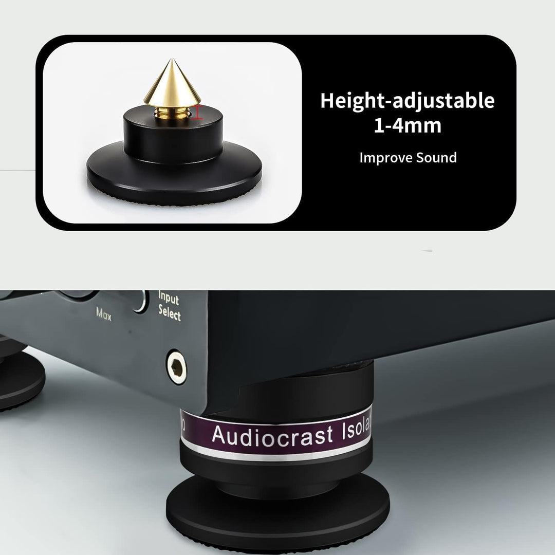 Tertullus 4 Stück Höhenverstellbar Subwoofer Spikes Lautsprecher Spikes Absorbs Sets Mit Untersetzer