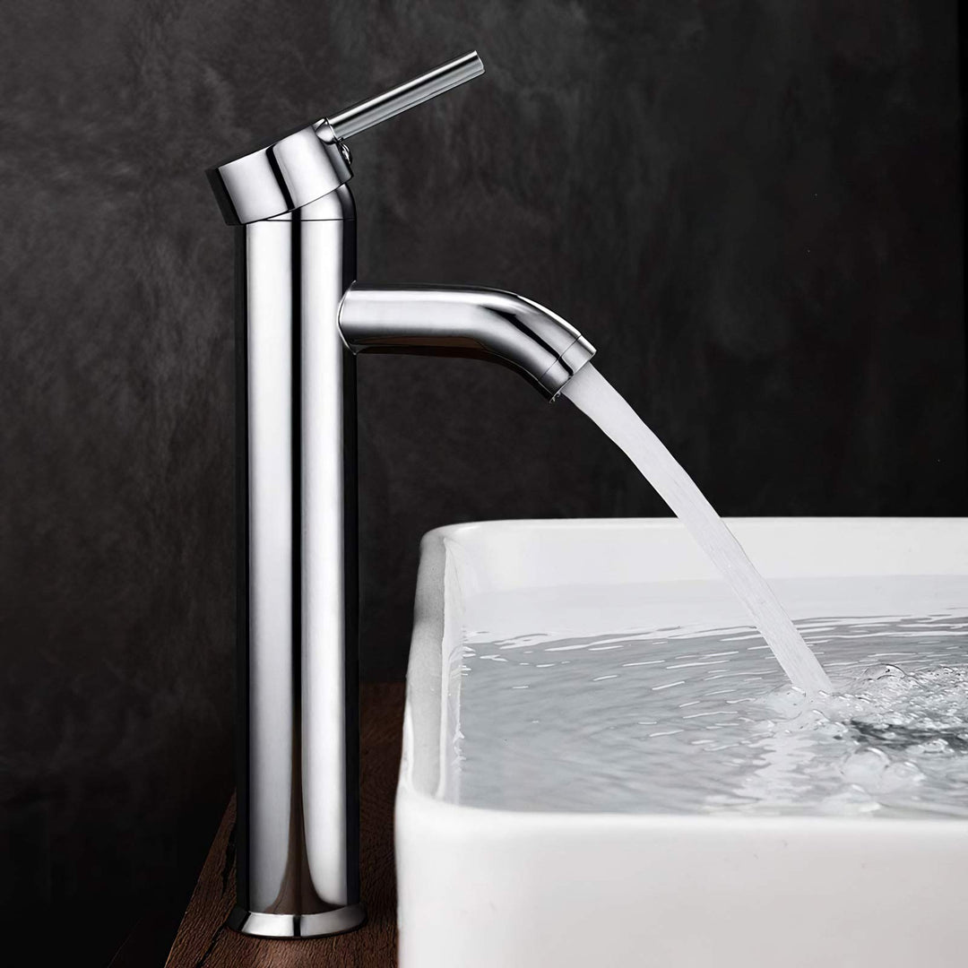 GAVAER Wasserhahn für Badezimmer mit hohem Wasserhahn, für Waschbecken oder Waschbecken, warm und ka