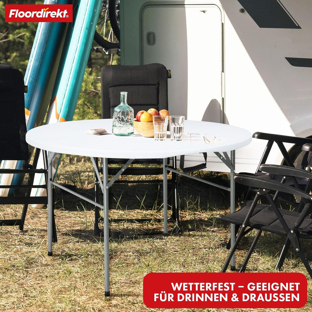 Floordirekt- Gartentisch Klappbar Kunststoff 120x74 cm - Buffettisch mit Tragegriff - Klapptisch für