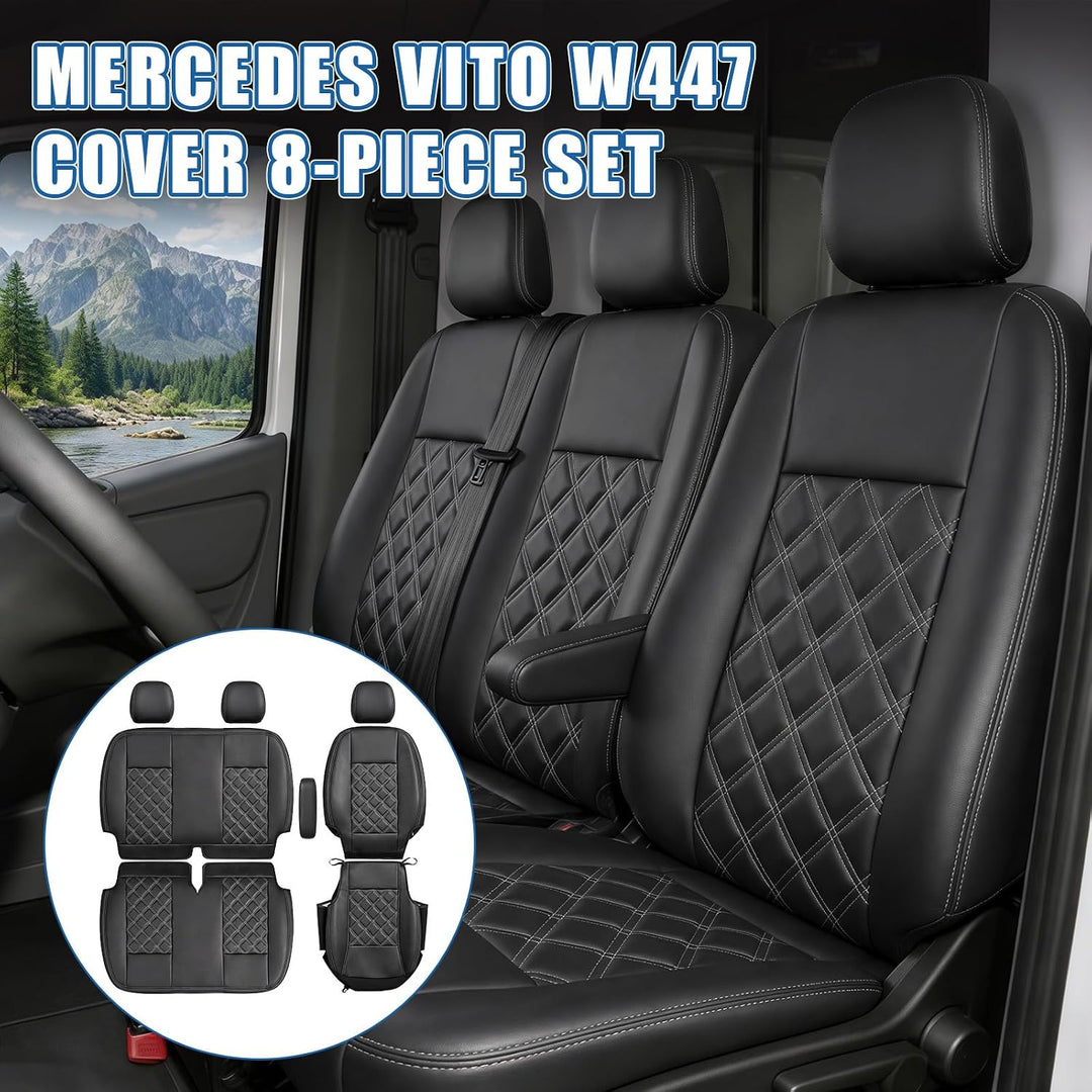 Sitzbezüge Auto für Mercedes Vito W447, Vordersitzbezüge 2+1 | Autositzbezüge Schonbezüge, 1 Einzels
