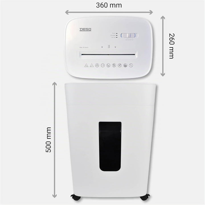 DESQ® Aktenvernichter Sicherheitsstufe P5 - Microcut (2500 Partikel/A4), 2 x 12 mm, 20 Liter, 10 min