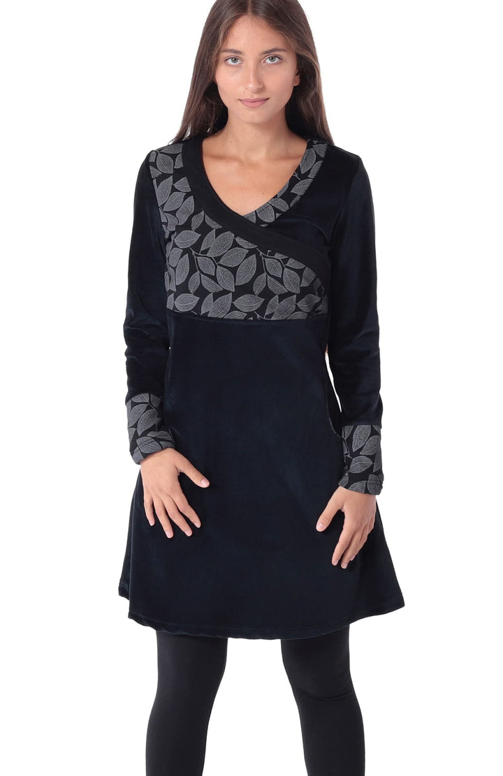 Kleid Alternatives Samtkleid dr36, Schwarz
