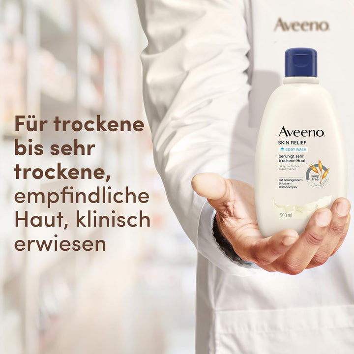 Aveeno Skin Relief veganes Duschgel seifenfreie Pflegedusche mit beruhigendem 3-fachem Haferkomplex