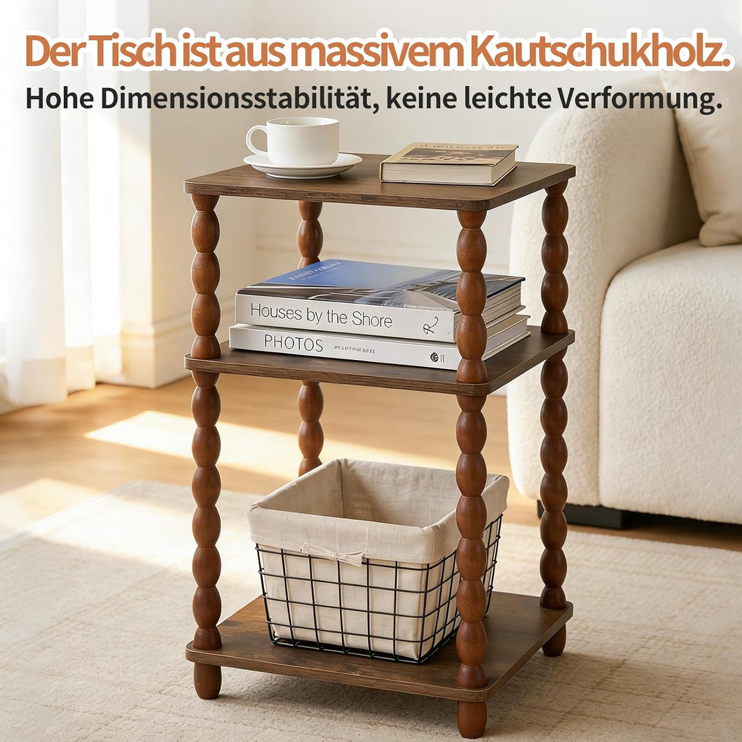 Holztisch, Kleiner Couchtisch &amp; Beistelltisch, multifunktionaler Mini Tisch für Bett, Couch, Wohnzim
