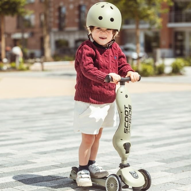 Scoot and Ride Babyhelm mit verstellbaren Trägern, Mattes Finish, Grössen XXS, inklusive LED-Sicherh