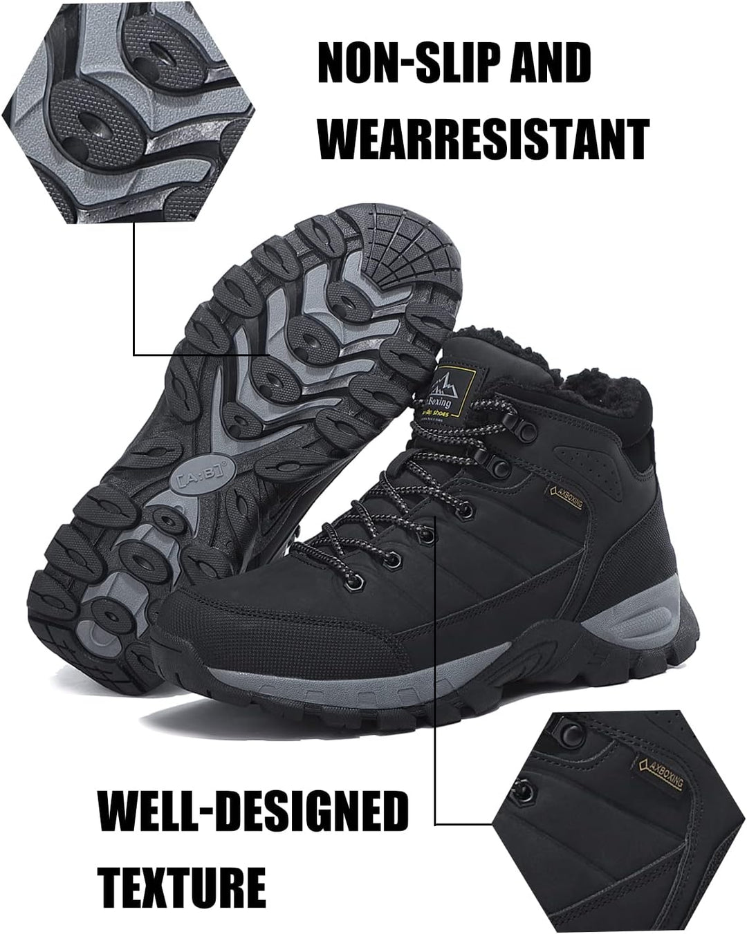ARRIGO BELLO Winterschuhe Herren Winterstiefel Wanderstiefel Trekking Stiefel Gefüttert Warm Rutschf
