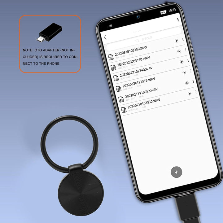 Pyhodi 4 GB Sprachaktivierter Rekorder-Schlüsselanhänger mit AI Smart HD Verlustfreie Rauschunterdrü