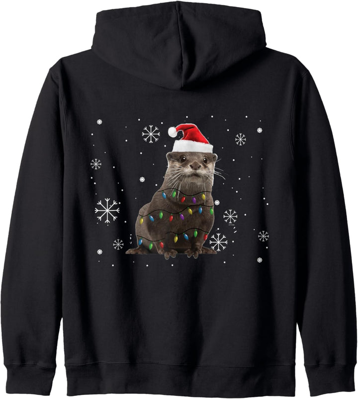 Otter Weihnachten Deko - Fischotter Weihnachtsbaum Lustiges Kapuzenjacke