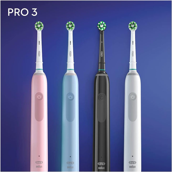 Oral-B Pro 3 3500 Edition mit Reise-Etui, Schwarz, 3 Stück (1er Pack)