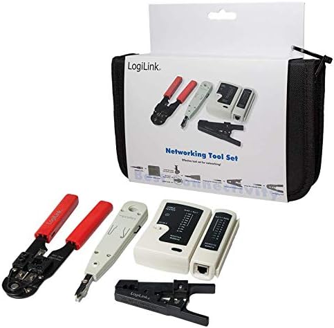LogiLink WZ0012 5in1 Netzwerk Werkzeug Set für RJ11, RJ12, RJ45 inkl. Tasche