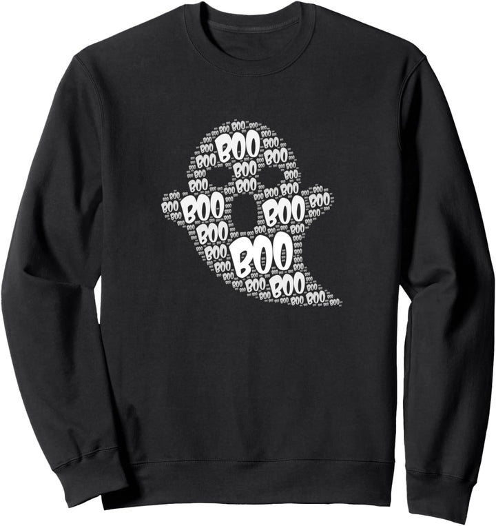 Ghost Boo Word Art Halloween Not-So-Scary Lazy Easy Costume Sweatshirt