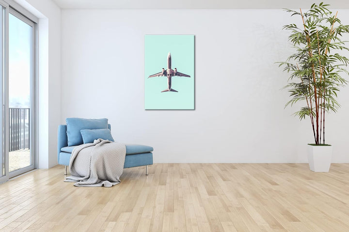 deyoli Unterseite eines Flugzeuges Format: 100x70 als Leinwand, Motiv fertig gerahmt auf Echtholzrah